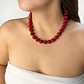Collar de acero quirúrgico y esferas rojas - Miniatura 2