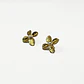 Aros de acero quirúrgico de flor dorada con perla - Miniatura 2