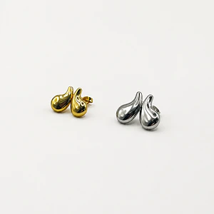 Aros de acero quirúrgico gota bold plateados