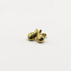 Aros de acero quirurgico gota bold dorados