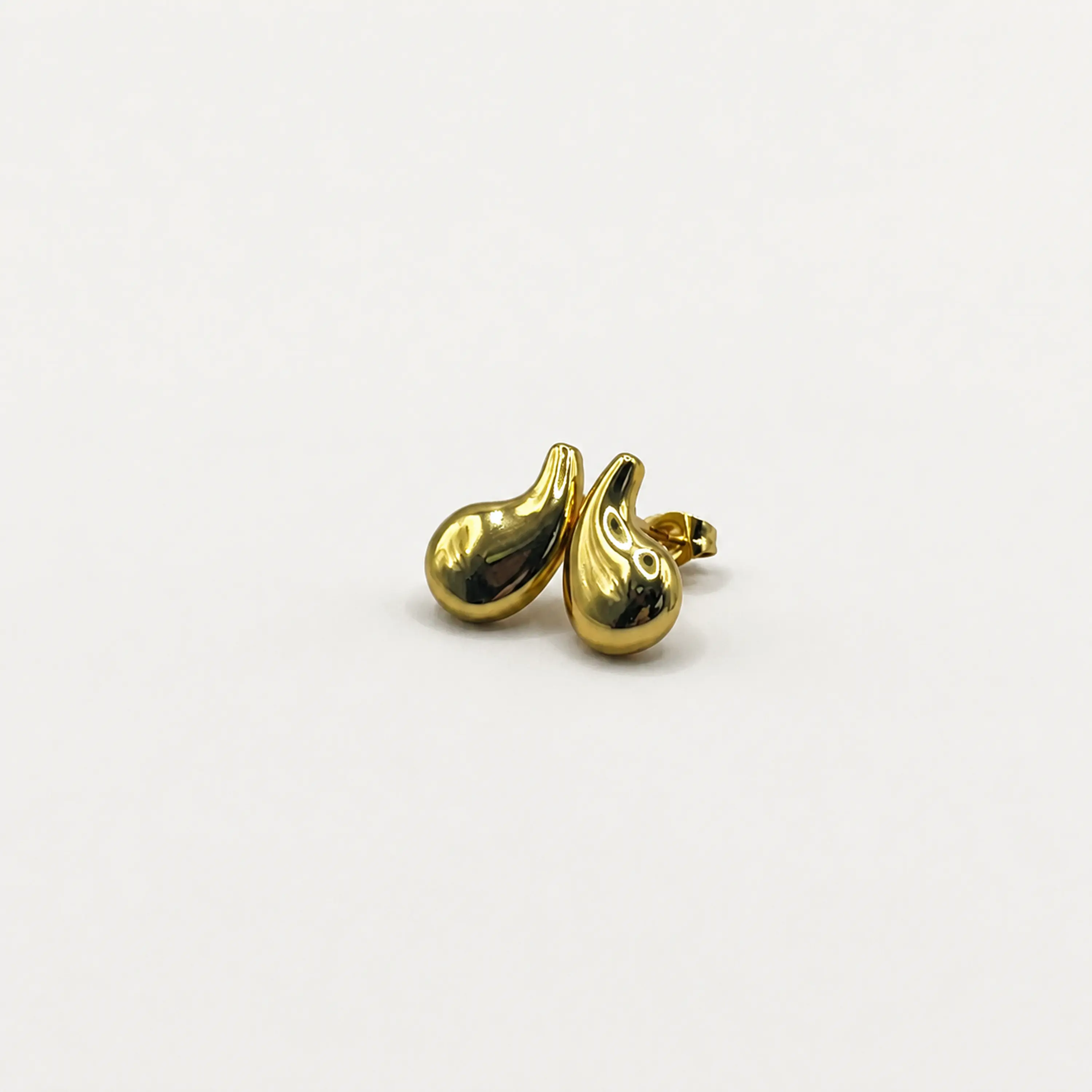 Aros de acero quirurgico gota bold dorados 1
