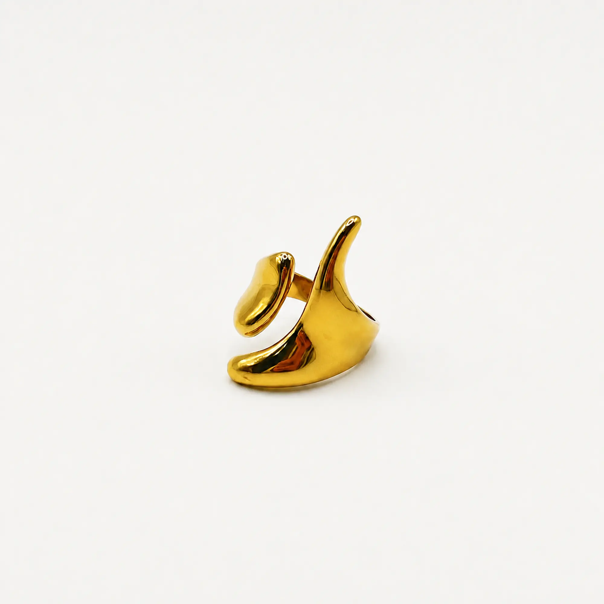 Anillo ajustable dorado orgánico 1