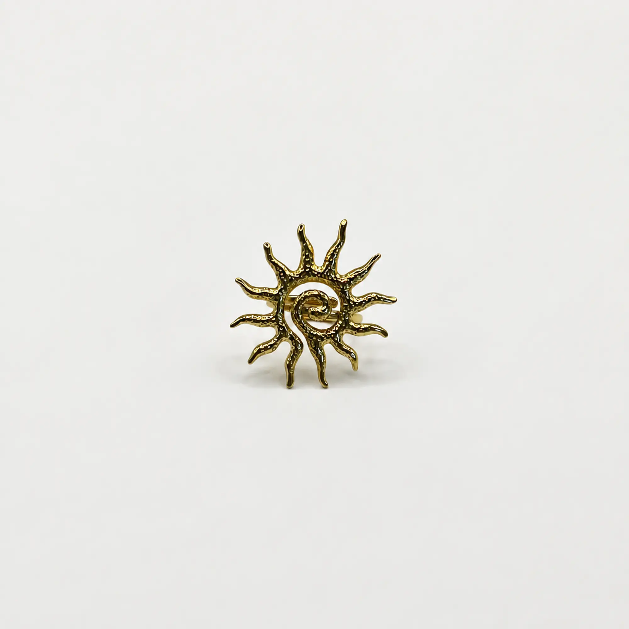 Anillo ajustable sol dorado 1