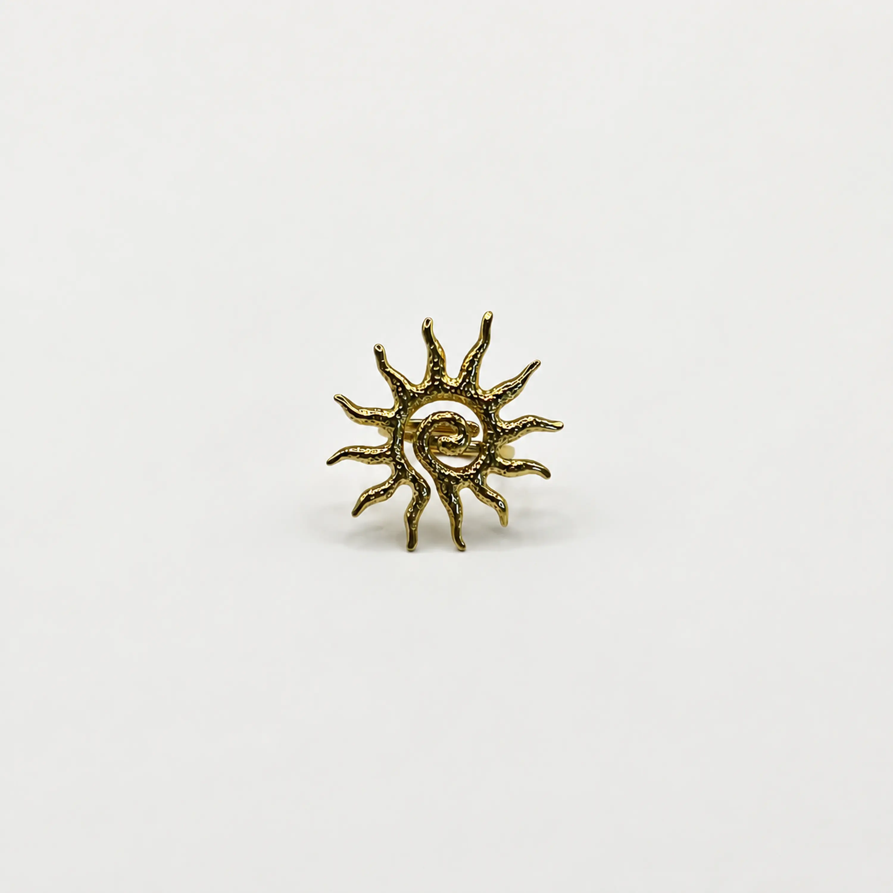 Anillo ajustable sol dorado 1