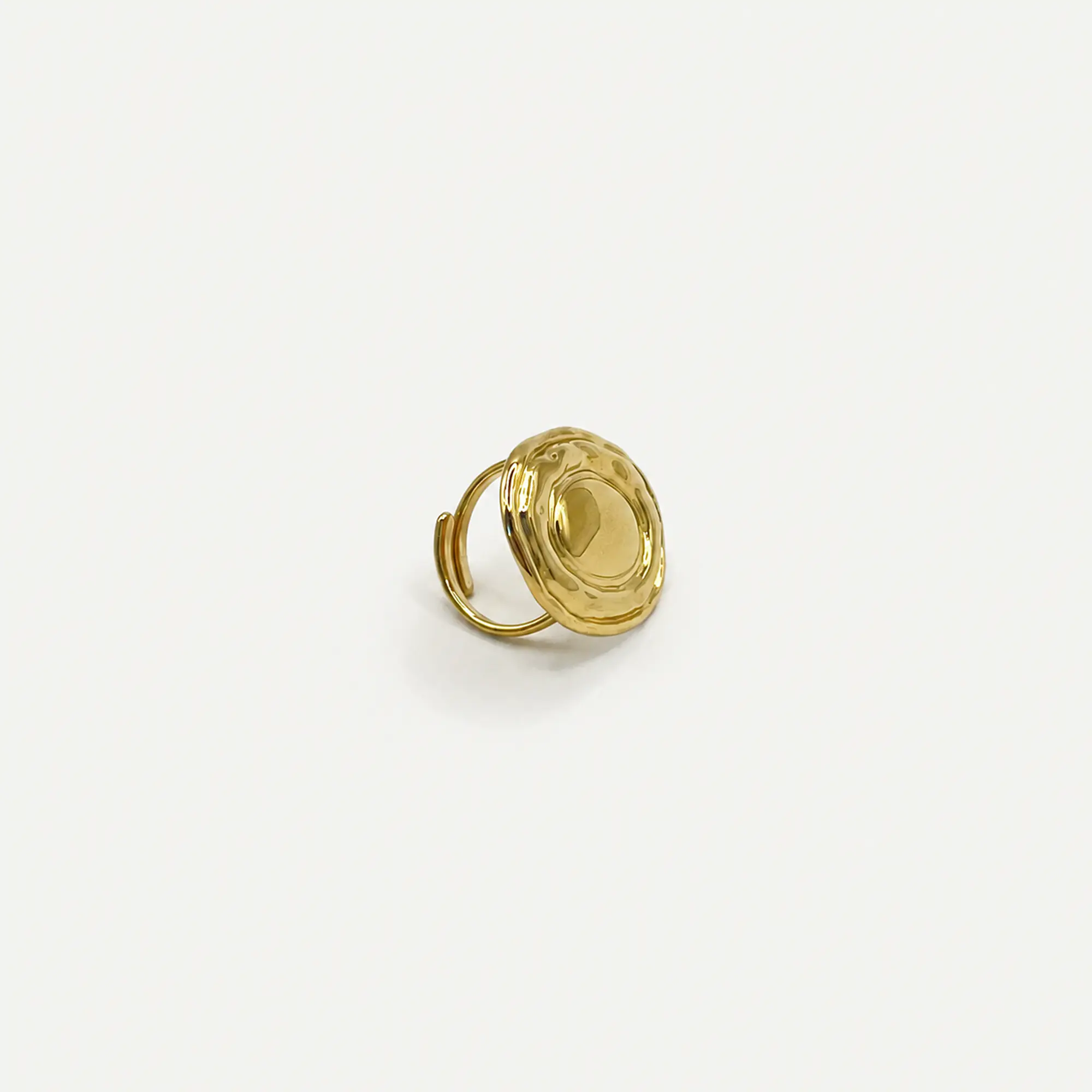 Anillo ajustable dorado ovalado 2