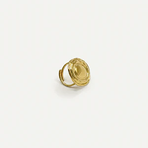 Anillo ajustable dorado ovalado
