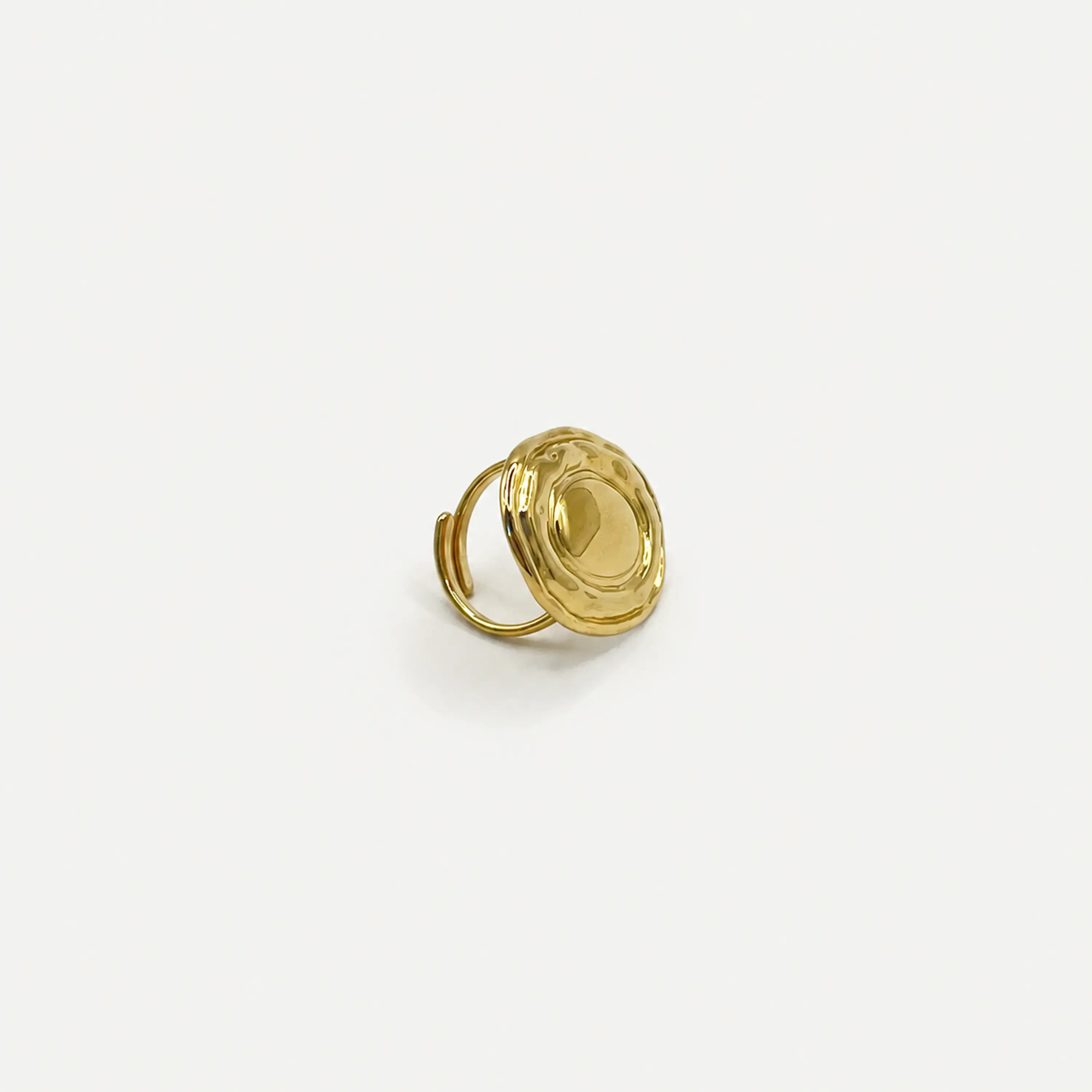 Anillo ajustable dorado ovalado 2
