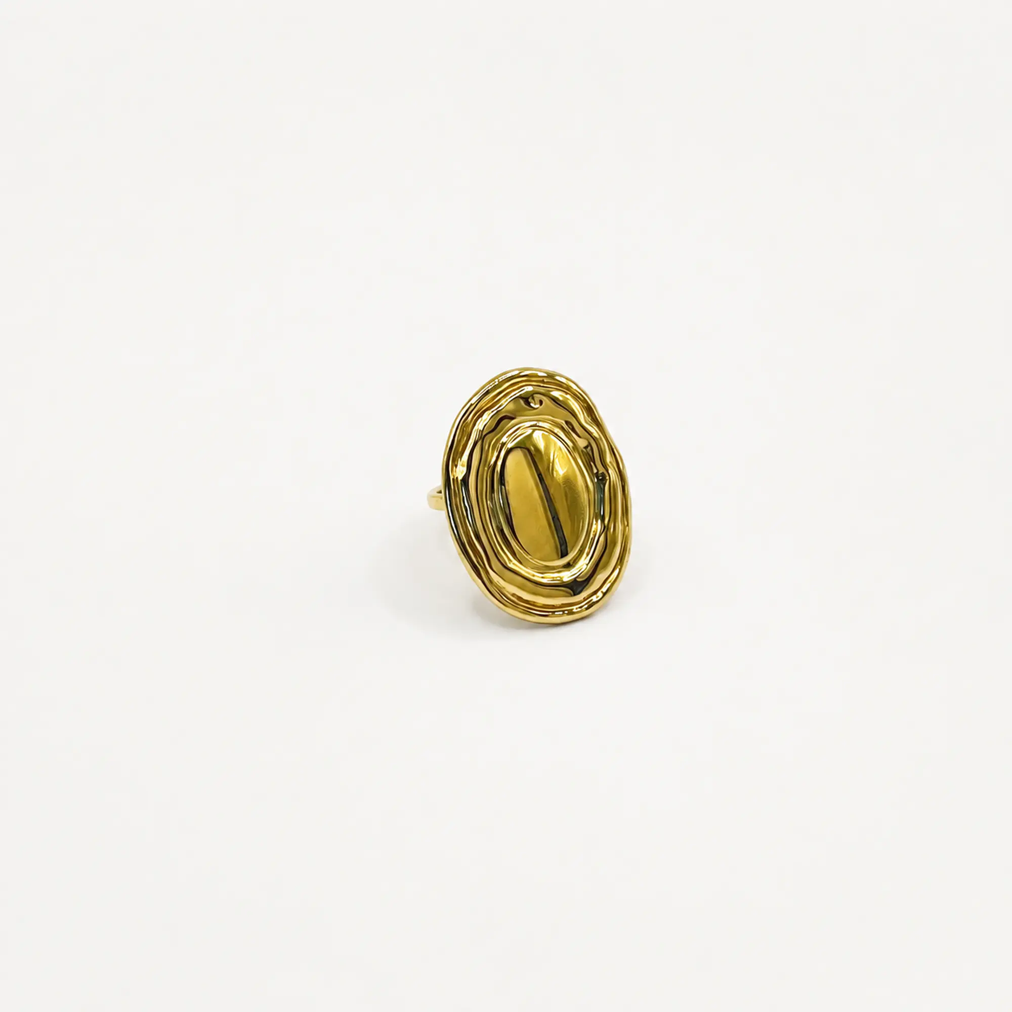 Anillo ajustable dorado ovalado 1
