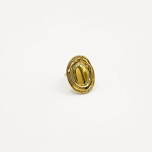 Anillo ajustable dorado ovalado
