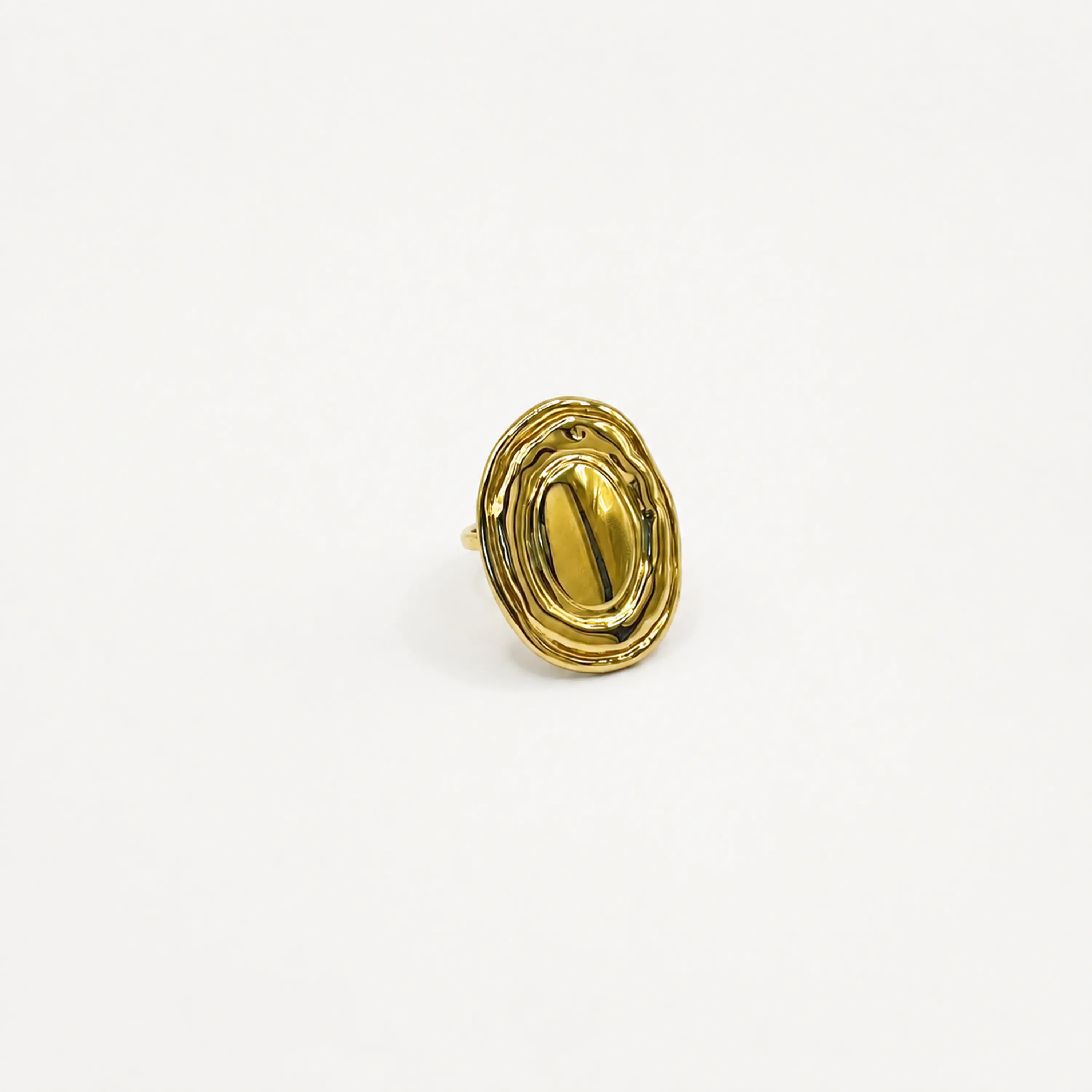 Anillo ajustable dorado ovalado 1