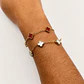 Pulsera de acero quirúrgico y nácar con flores blancas - Miniatura 2