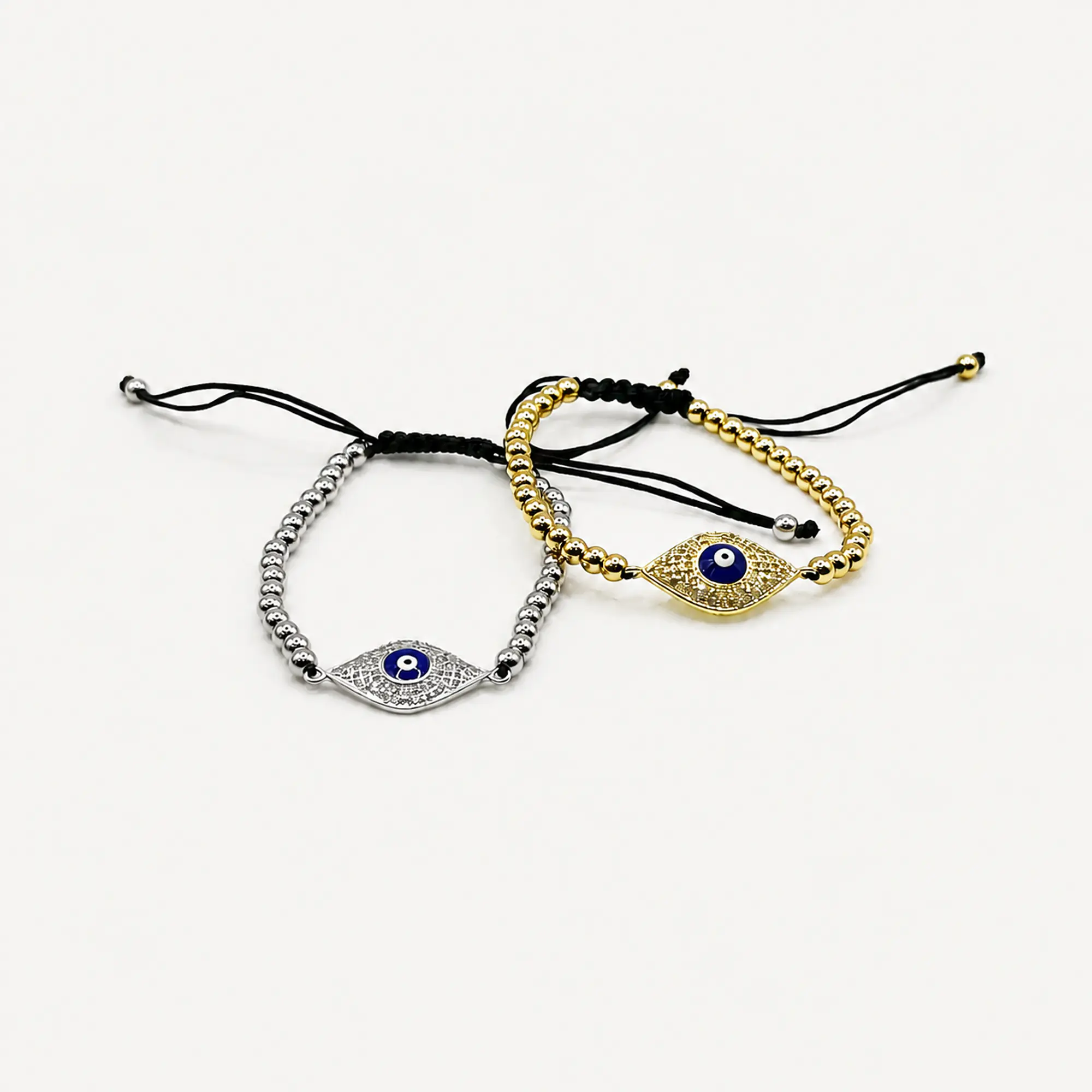 Pulsera de acero quirúrgico dorada con ojo místico ajustable 2