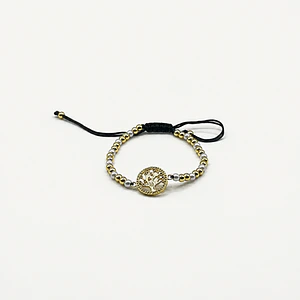 Pulsera de acero quirúrgico dorada con árbol de la vida ajustable