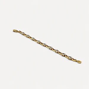 Pulsera de rodio dorada con cristales