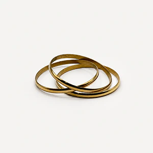 Set de 3 pulseras esclava de acero quirúrgico doradas