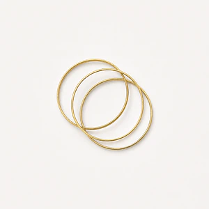 Set de 3 pulseras esclava de acero quirúrgico doradas