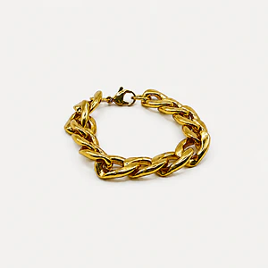 Pulsera de acero quirúrgico dorada de cadena gruesa