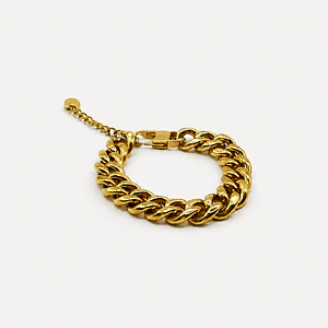 Pulsera de acero quirúrgico dorada de cadena trenzada