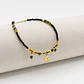 Pulsera de acero quirúrgico con cristales negros, verdes y mano de Fátima - Miniatura 1
