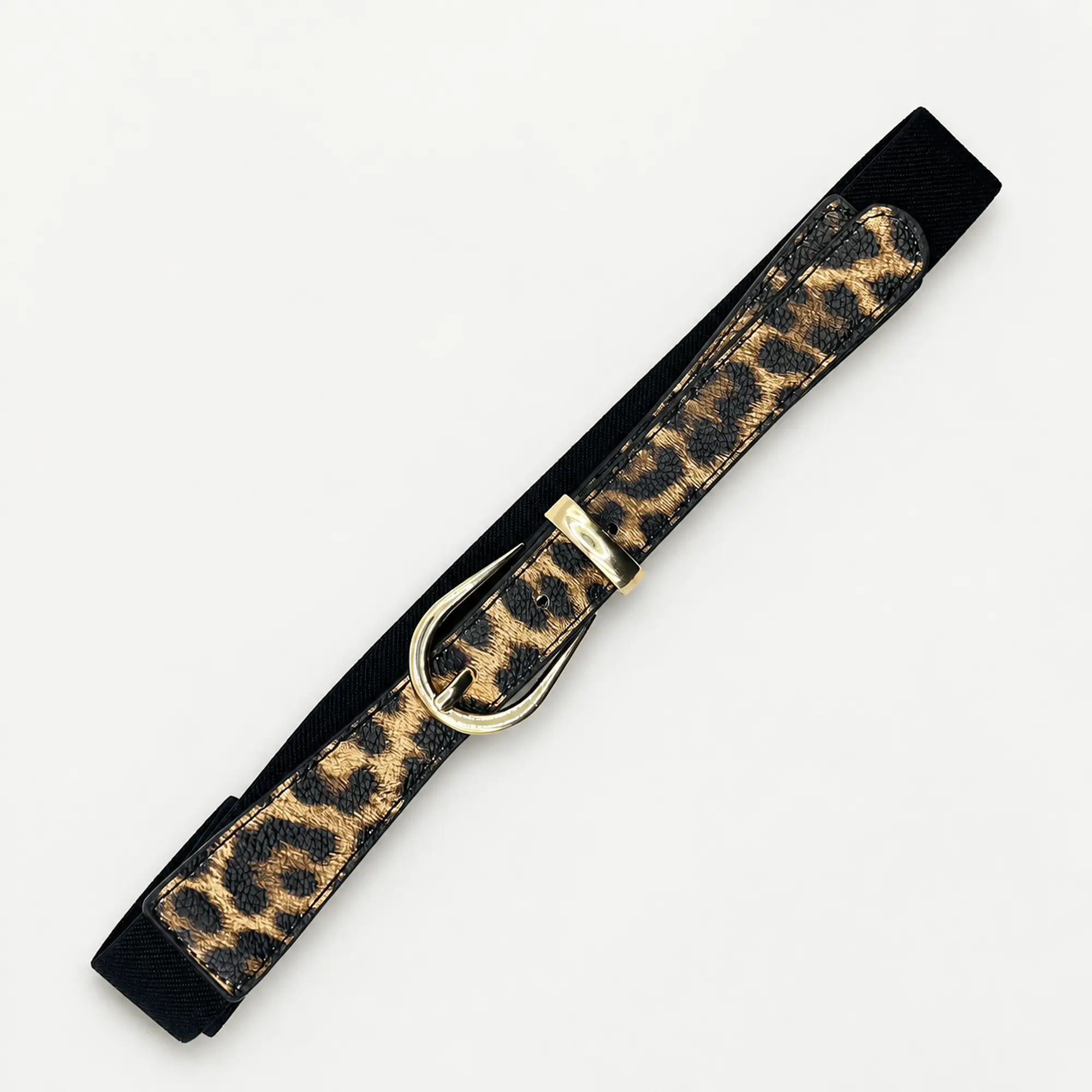 Cinturón elasticado animal print delgado 1