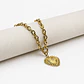 Collar de acero quirúrgico dorado de cadena con corazón sagrado - Miniatura 1