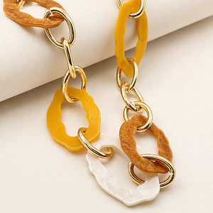 Collar de fantasía ajustable con eslabones carey y dorados