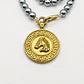 Collar de perlas plateadas con medallón de acero quirúrgico de caballo - Miniatura 2