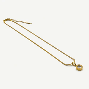 Colgante de acero dorado con punto de luz