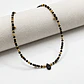 Choker de acero quirúrgico dorado con mostacillas negras - Miniatura 1