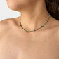 Choker de acero quirúrgico dorado con mostacillas turquesa - Miniatura 2