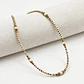 Choker de acero quirúrgico dorado con mostacillas blancas - Miniatura 1