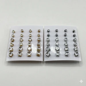 Set de 12 pares de aros punto de luz