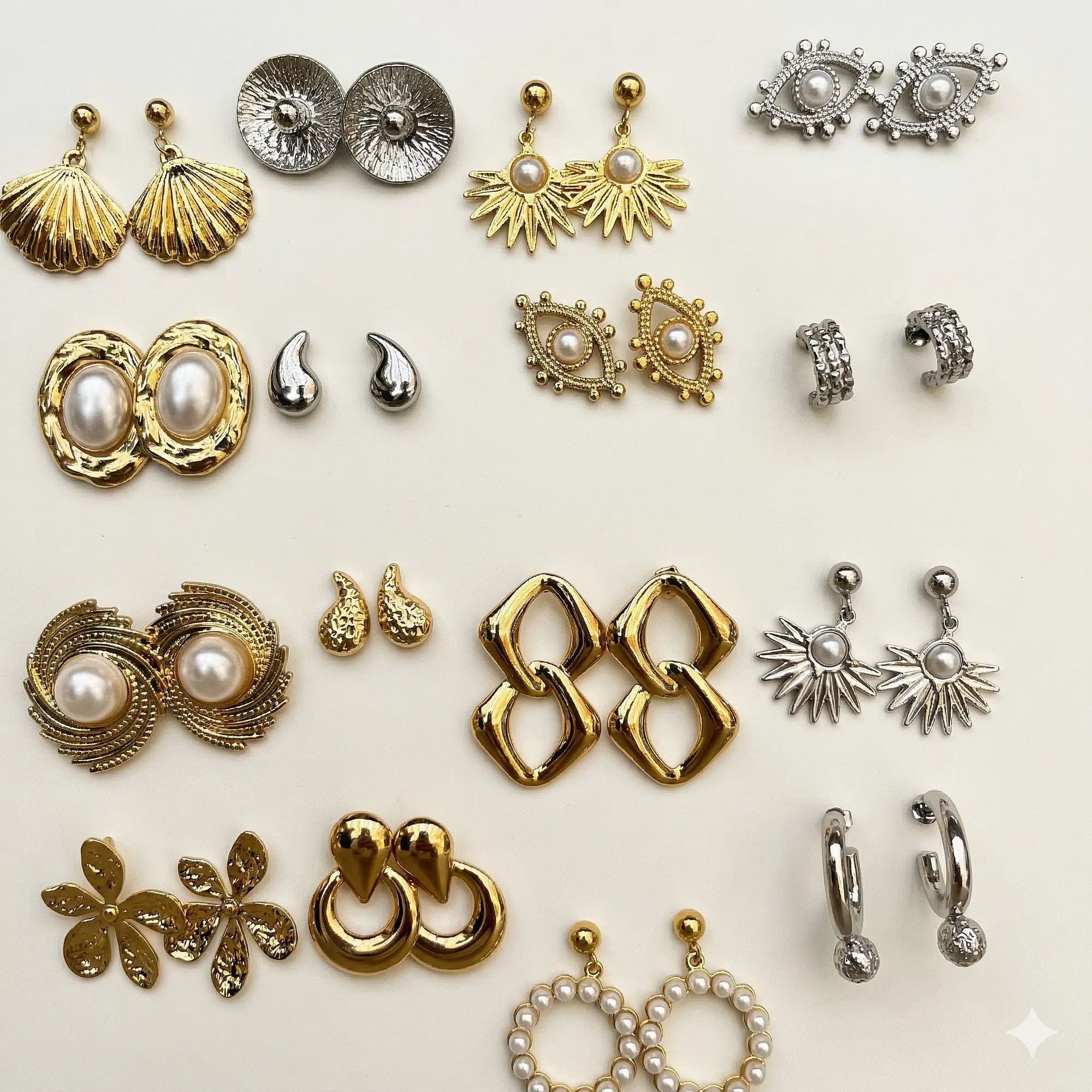 Set de 5 pares de aros de acero figura surtidos 2