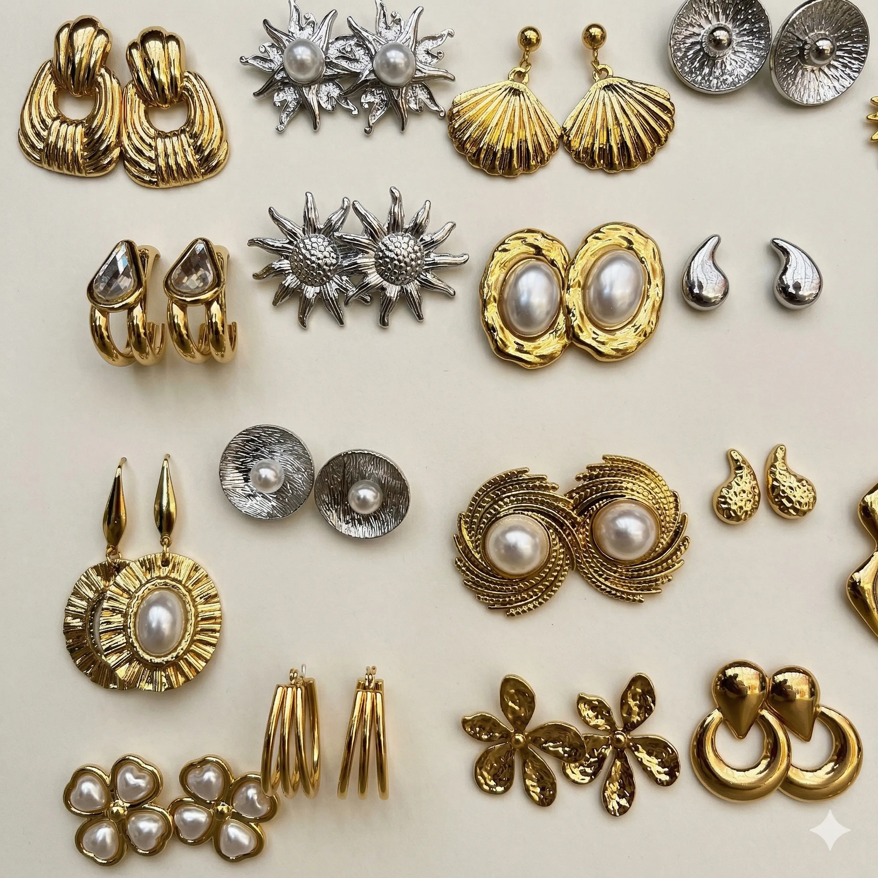 Set de 5 pares de aros de acero figura surtidos 3