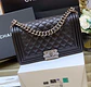 Bolso acolchado negro con cadena - Miniatura 3