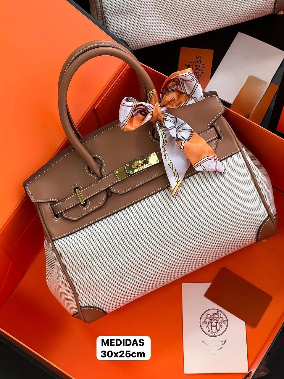 Bolso tipo Birkin bicolor  2