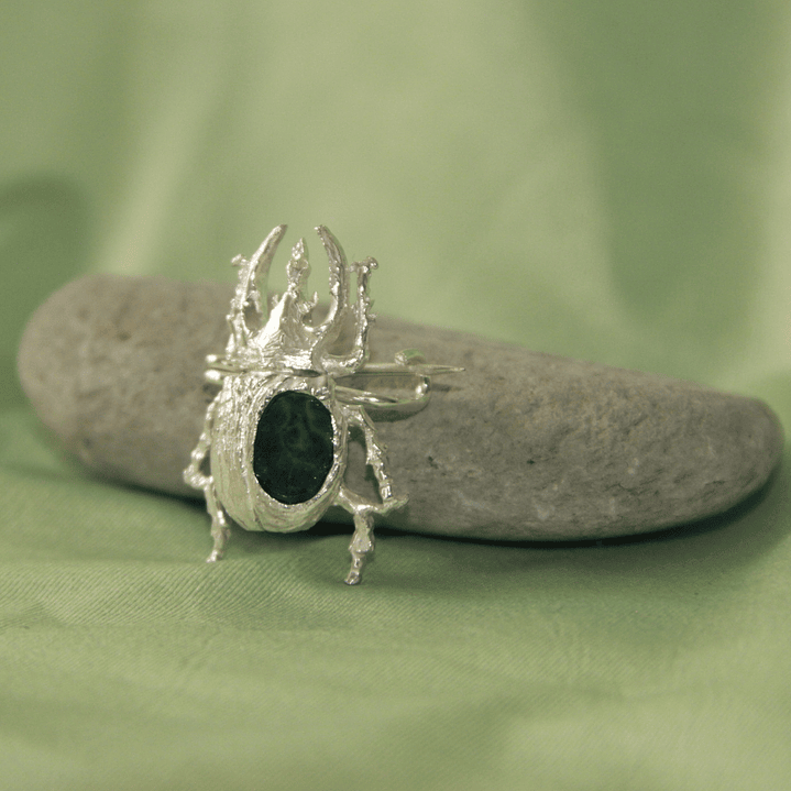 Escarabajo Rinocerante Plata Broche 1