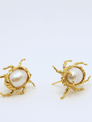 Aretes Escarabajos Grandes Plara Dorados