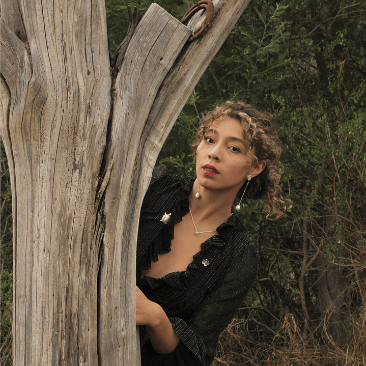 Arete Rana con Perla Plata 4