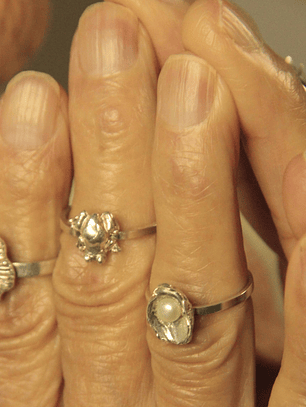 Anillo Concha Mini de mar Perla y Plata