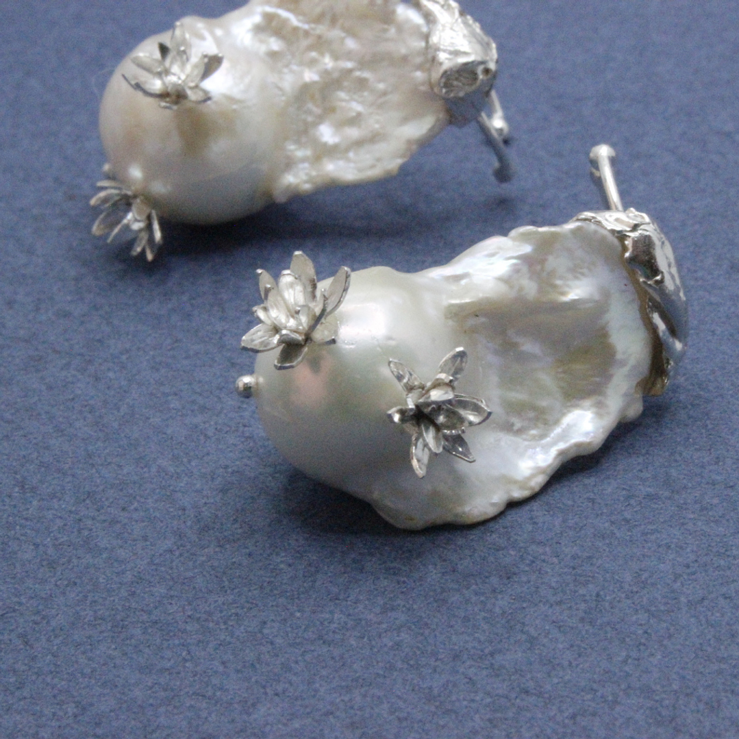 Perlas Japonesas con Frailejones Baby Plata  6