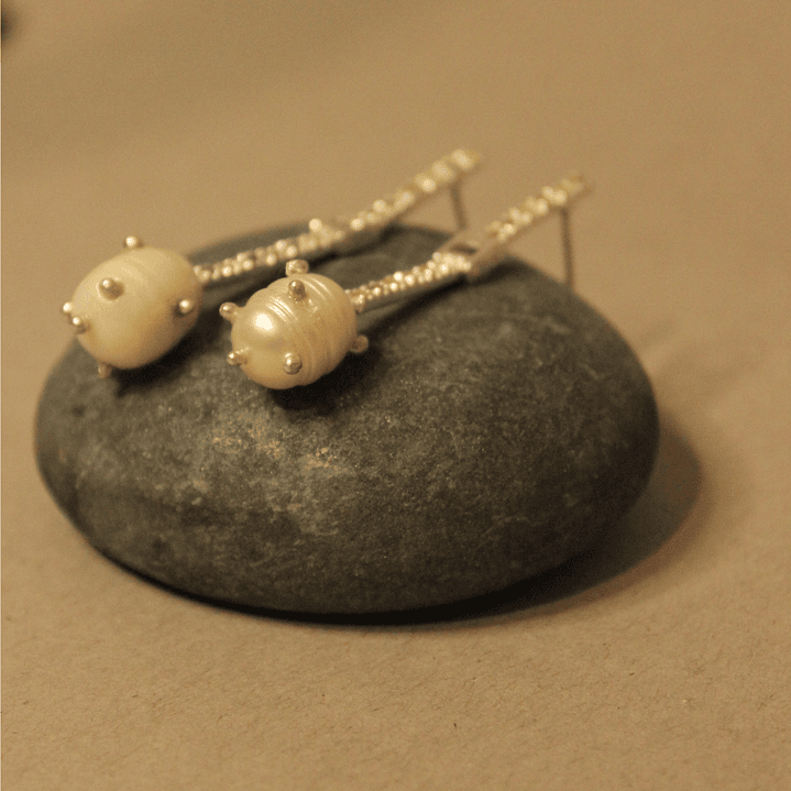 Aretes Perla Cocon en Plata 4