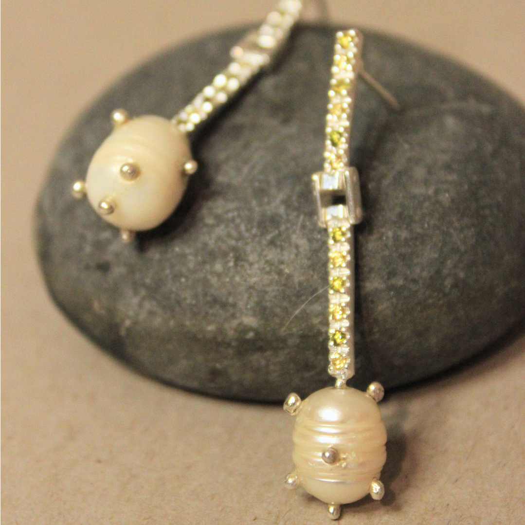 Aretes Perla Cocon en Plata 3