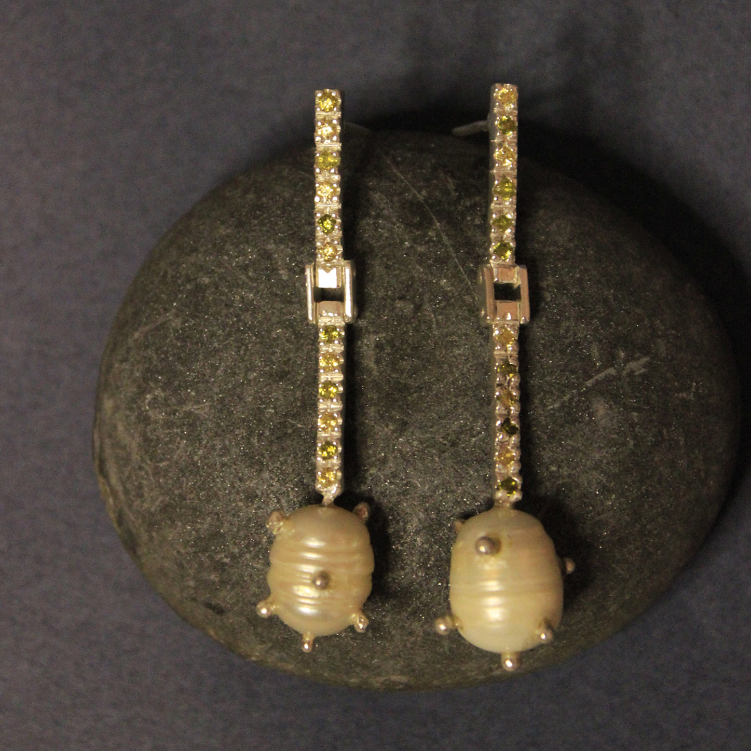 Aretes Perla Cocon en Plata 1