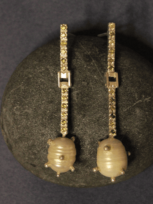 Aretes Perla Cocon en Plata