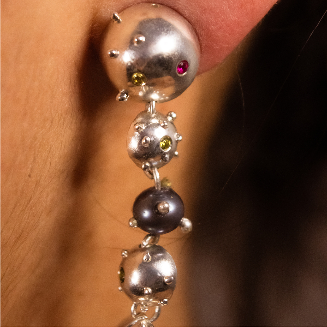 Aretes Domos Dinámicos Plata  4