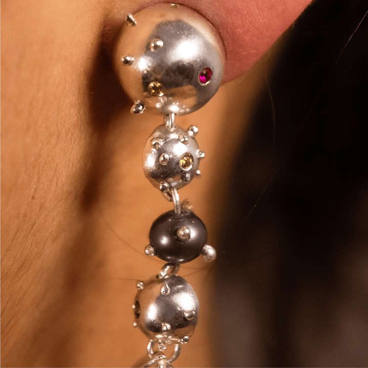 Aretes Domos Dinámicos Plata  4