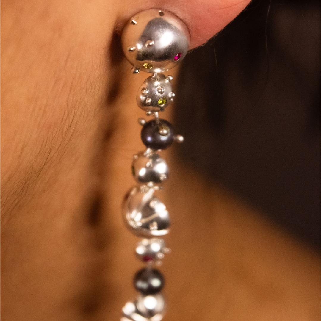 Aretes Domos Dinámicos Plata  2