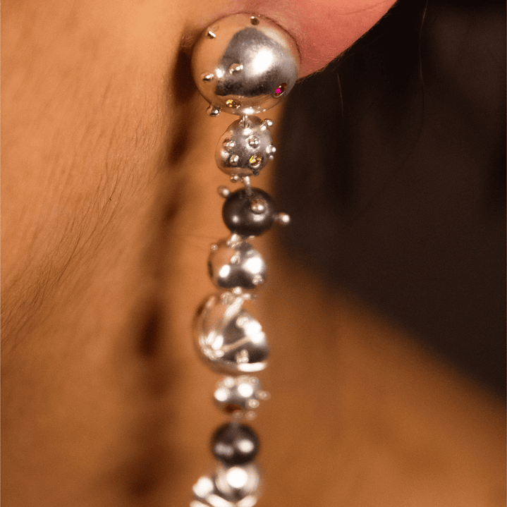 Aretes Domos Dinámicos Plata  2