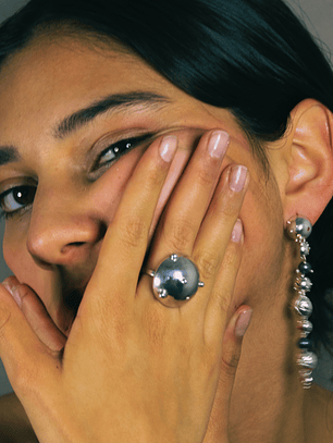 Anillo Domos Grandes Medusa Plata
